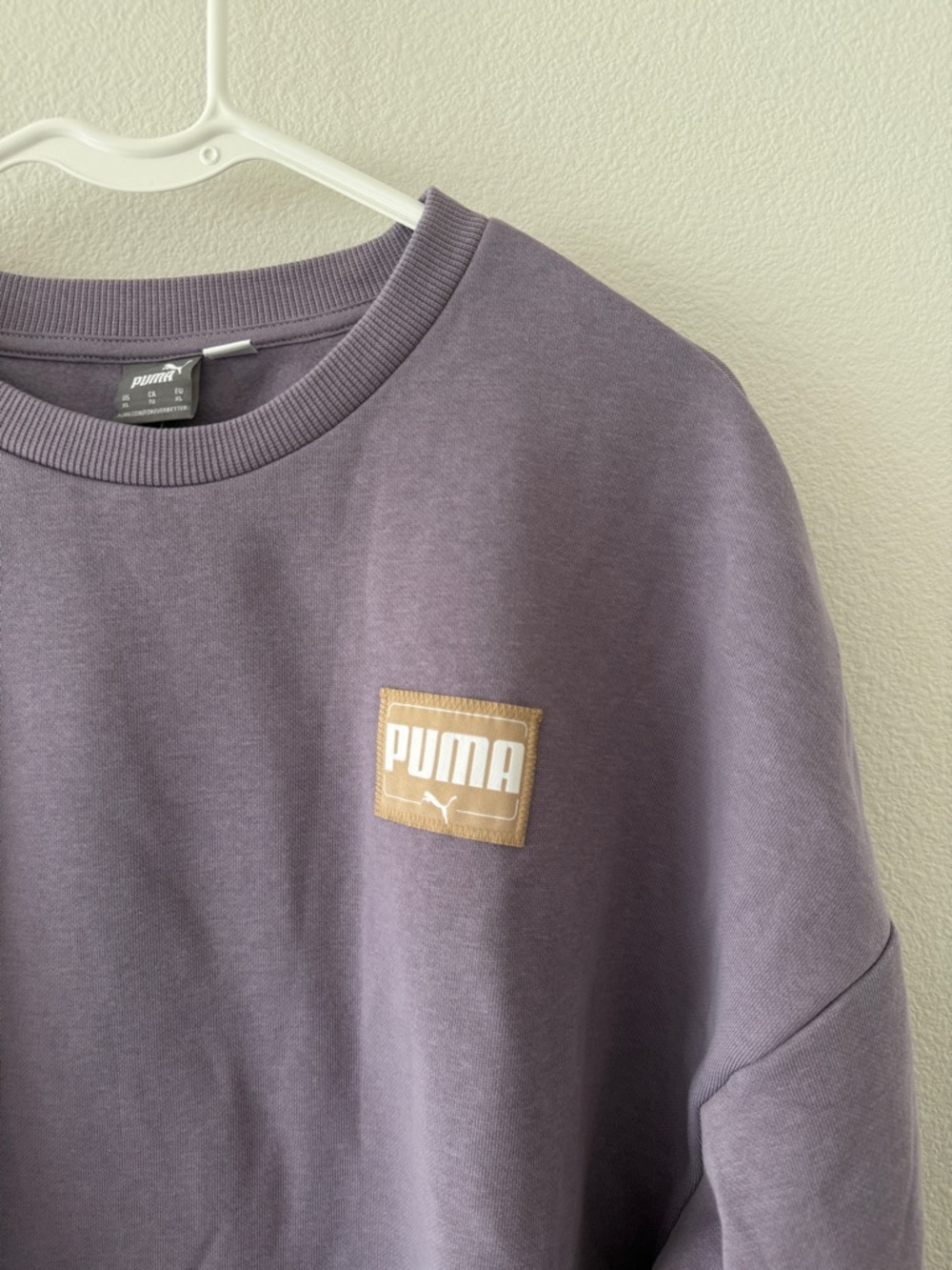 Puma Lilac Purple Crew Neck Pullover Sweatshirt Women’s XL midweight cotton poly - Picture 2 of 10